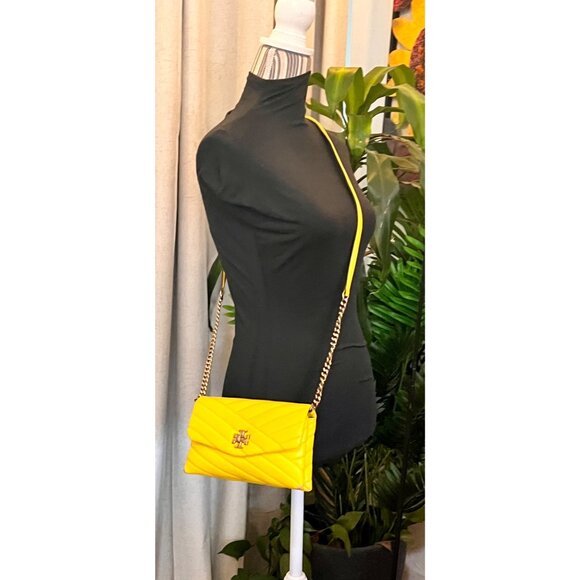 Authentic Tory Burch Yellow Quilted Leather Kira Crossbody - Picture 14 of 14